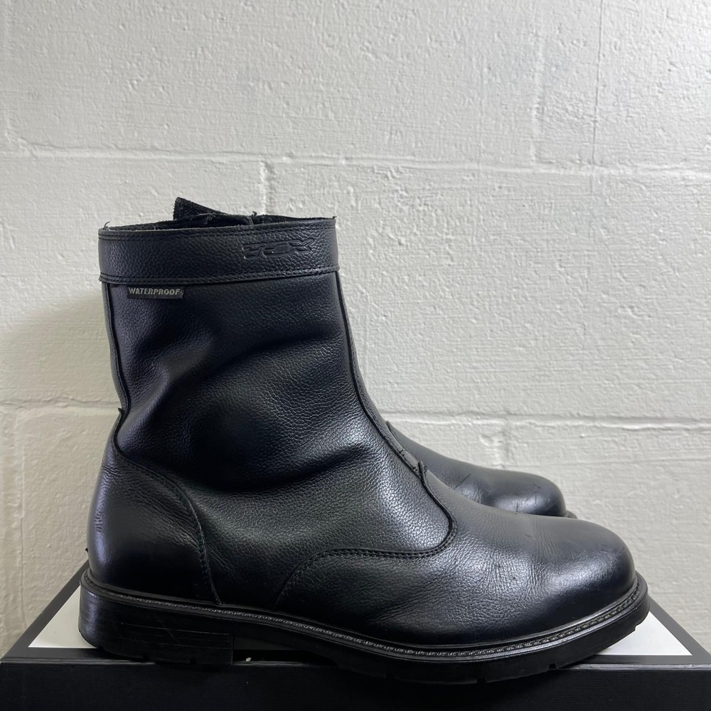 TCX 7523 W‎ Black Leather Motorcycle Boots Waterproof Zip Side Men's 44 EU/10 US